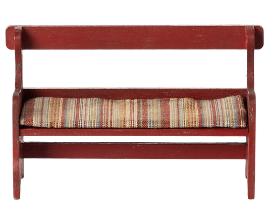 Banc en bois rouge pour souris