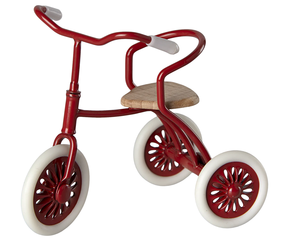 Vélo rouge pour souris et son abri