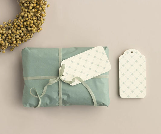 Étiquettes cadeau fleurs bleues