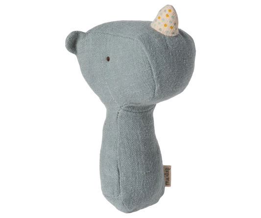 Hochet rhino lullaby friends dusty blue