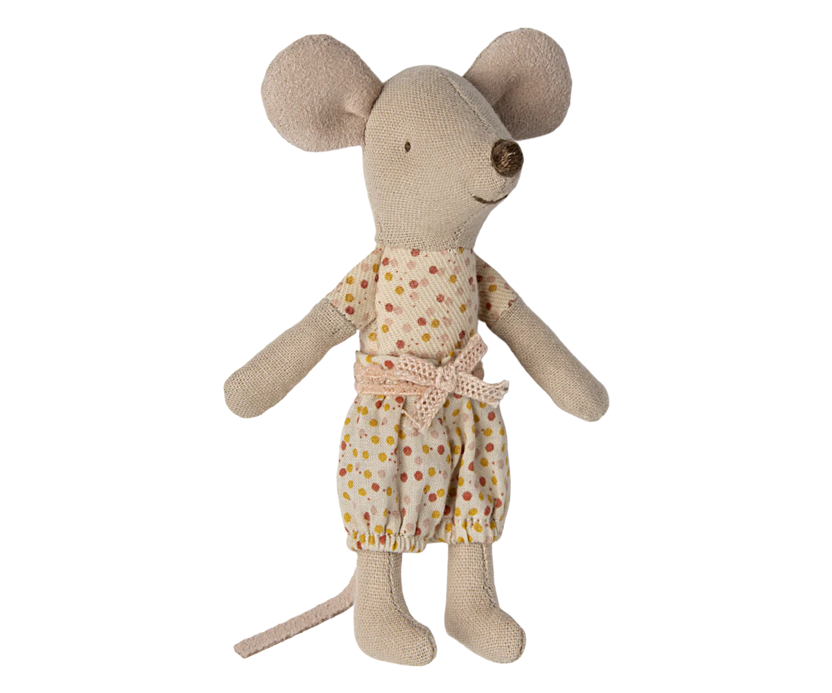 Souris petite soeur dans sa boite assortie