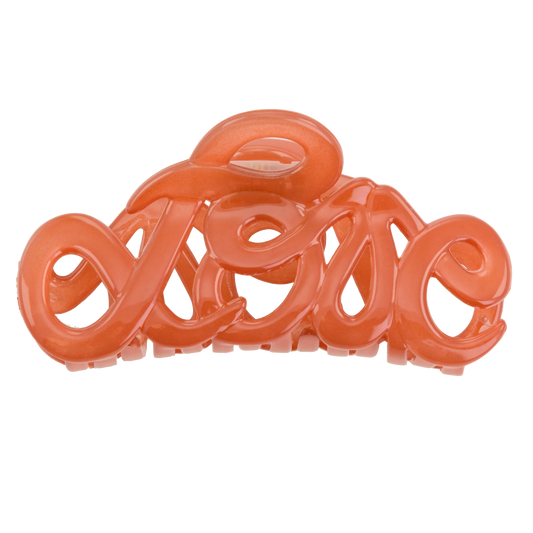 Pince à cheveux Love orange corail