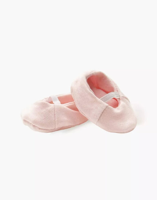 Chaussons ballerines en jersey rose pâle pour poupées