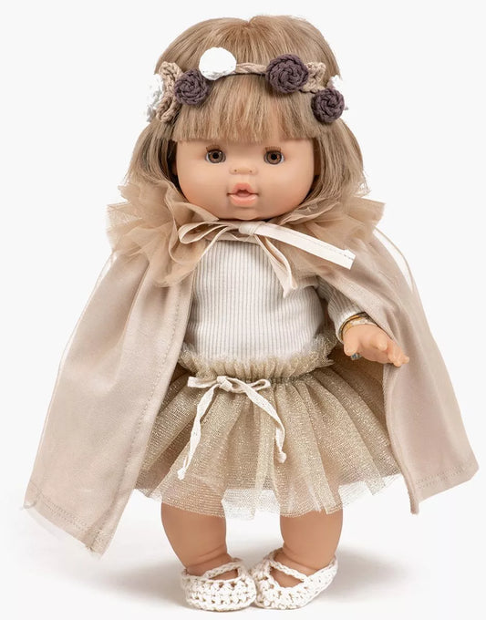 Couronne en crochet pour poupée beige