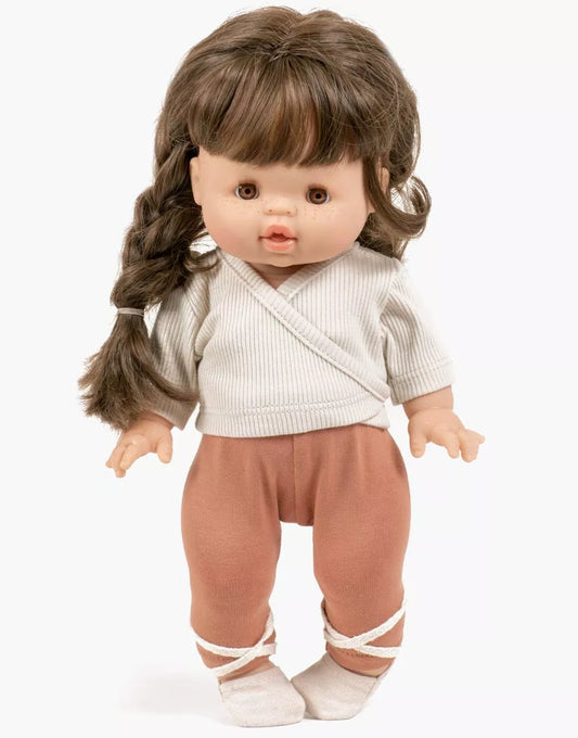 Gordis - Ensemble cache-coeur Roxane en maille côtelée lin et legging cassonade