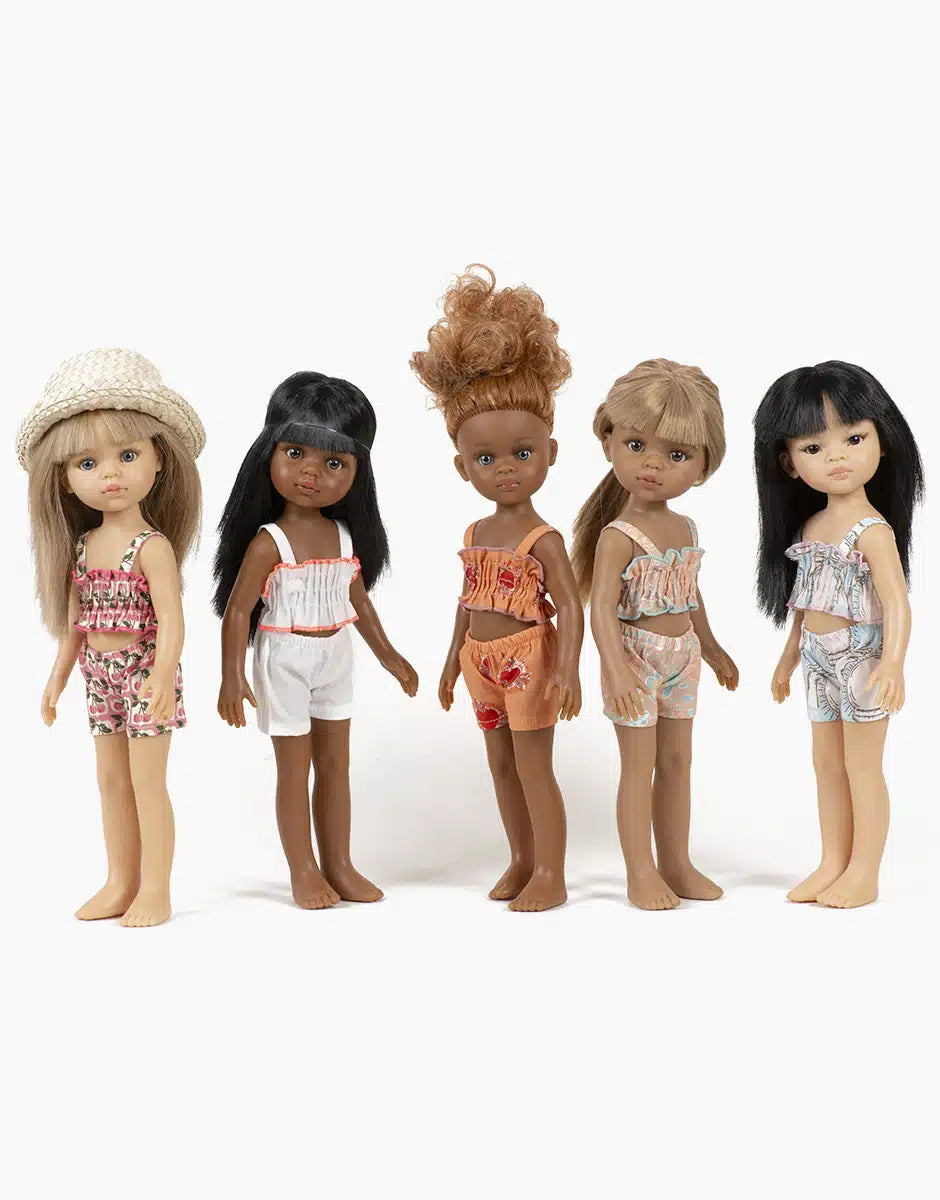 Poupée Amigas Carol cheveux châtain nue