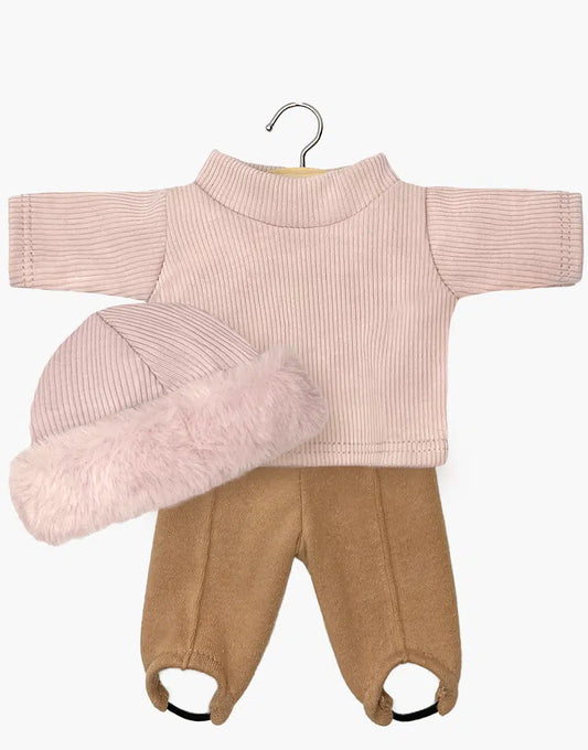 Gordis - Ensemble sous-pull pétale et fuseau cassonade avec bonnet