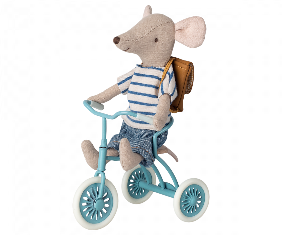 Vélo bleu pour souris et son abri