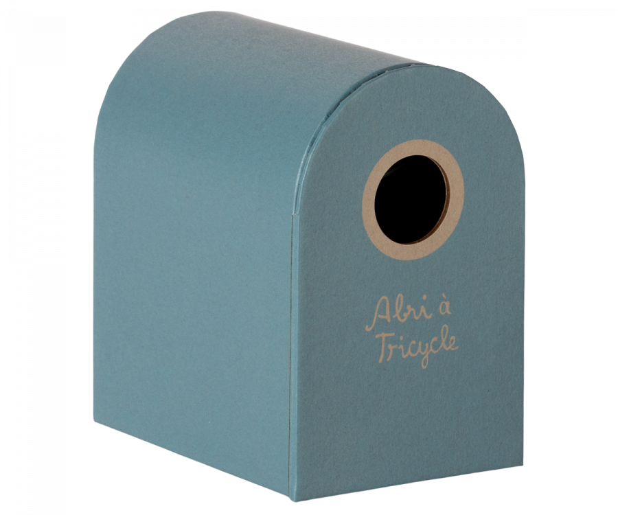 Vélo bleu pour souris et son abri
