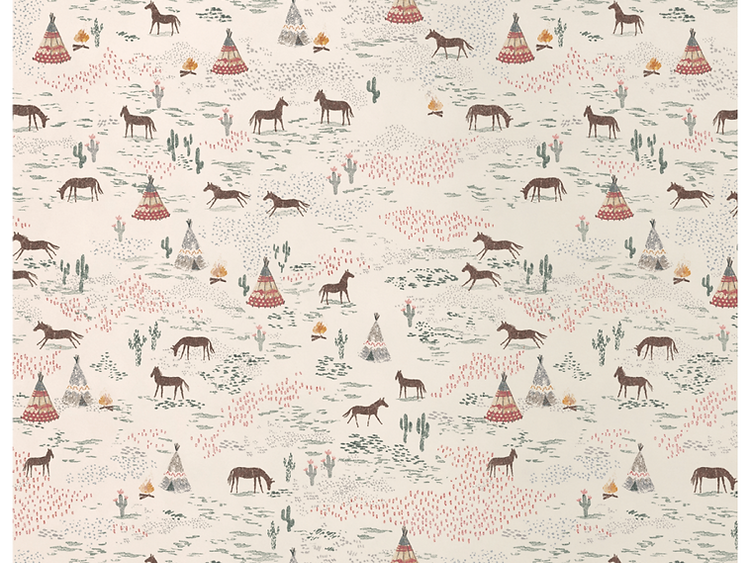 Papier cadeau, chevaux heureux -10m - Maileg