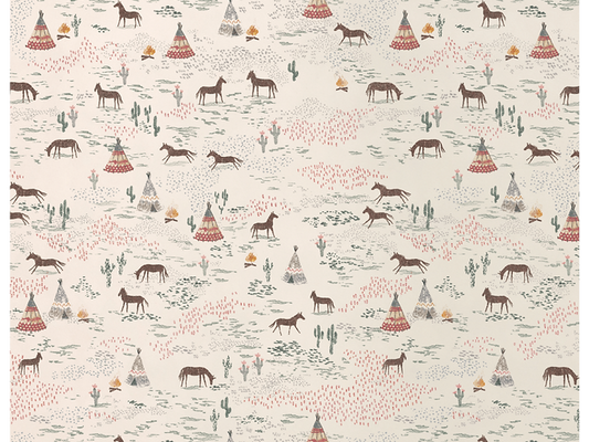 Papier cadeau, chevaux heureux -10m - Maileg