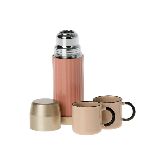 Thermos et tasses corail