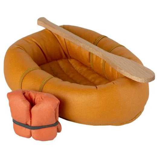 Bateau pneumatique jaune orange