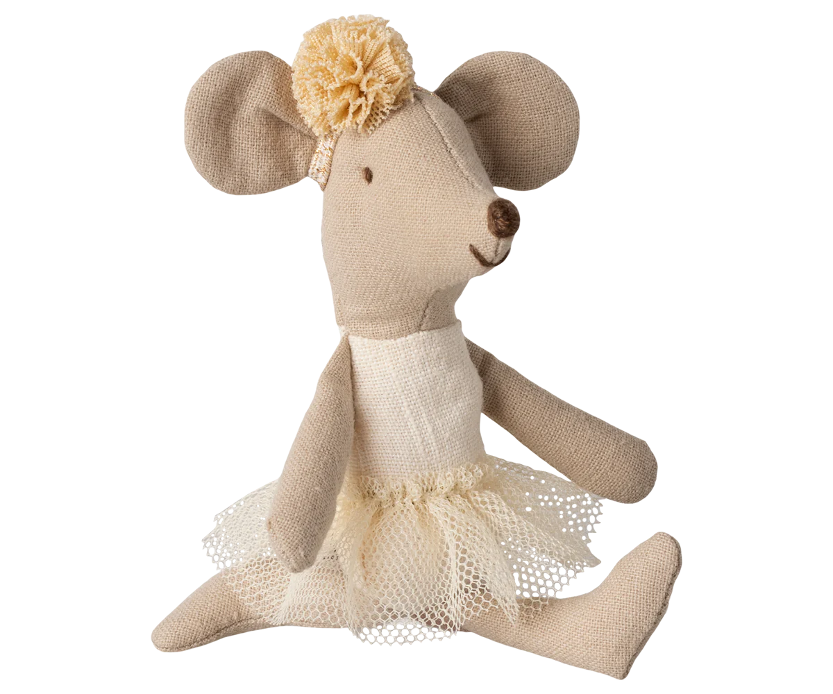 Souris ballerine petite soeur blanc cassé