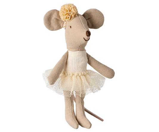 Souris ballerine petite soeur blanc cassé