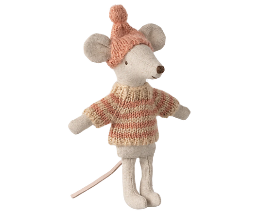 Pull et bonnet pour grande soeur souris