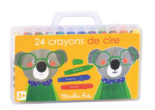 Boîte de 24 crayons de cire Les Popipop