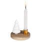 Bougeoir avec sapin  en porcelaine rayures-Tales of light fir tree