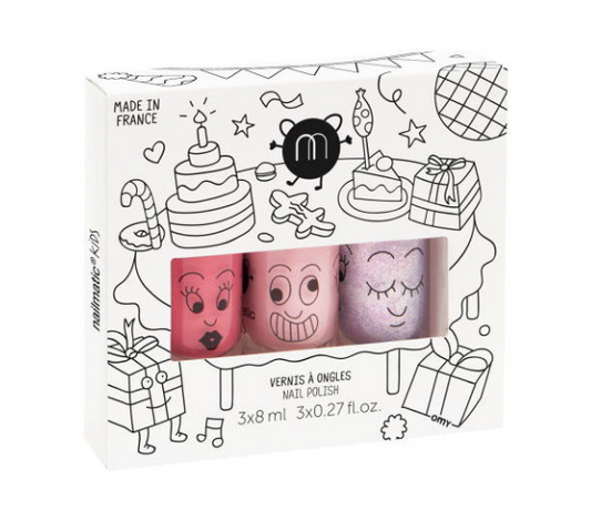 Coffret 3 vernis roses - Party