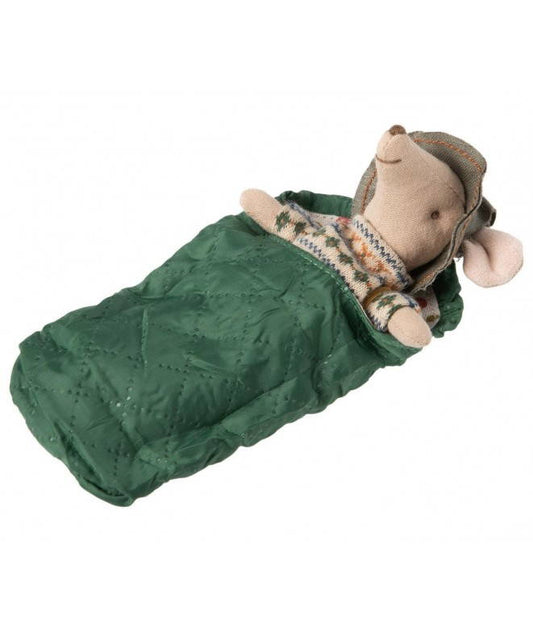 Souris campeur et son duvet (short orange)