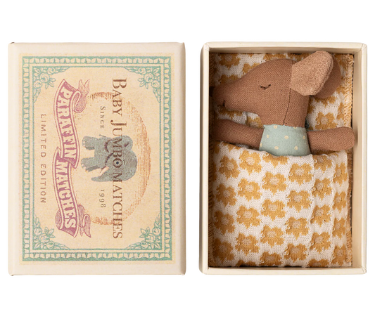 Baby mouse sleepy wakey in matchbox blue