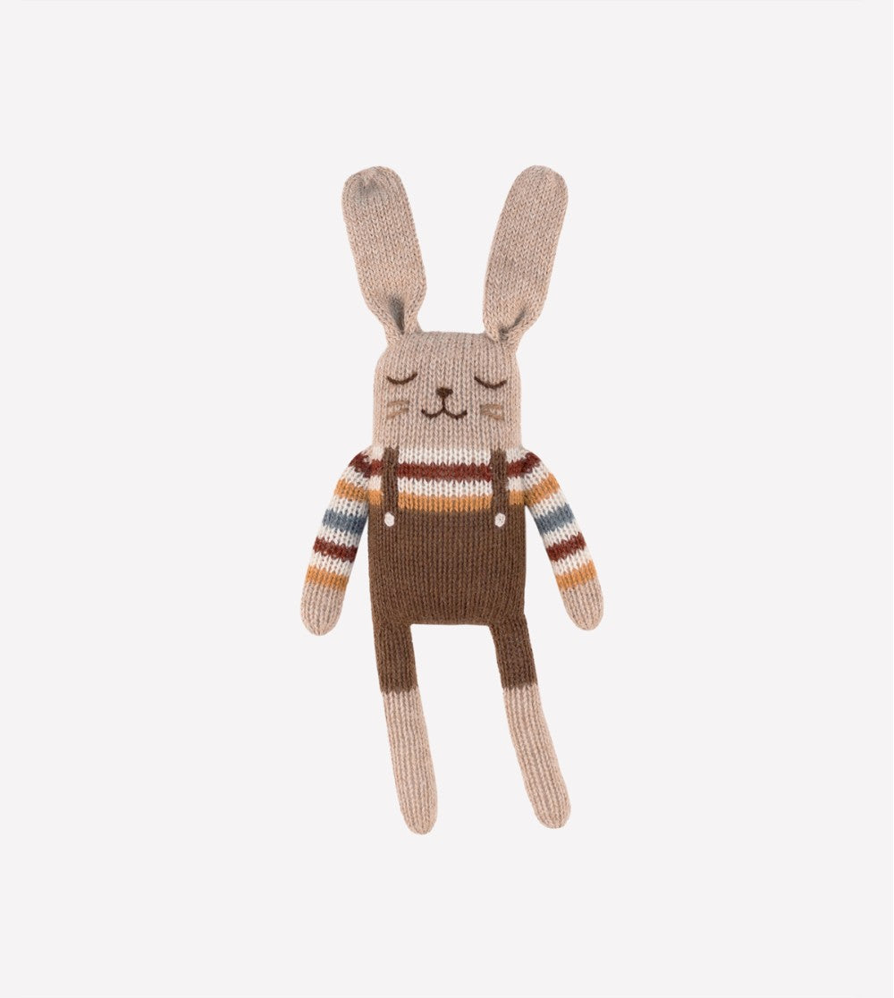 Doudou lapin | pull arc-en-ciel