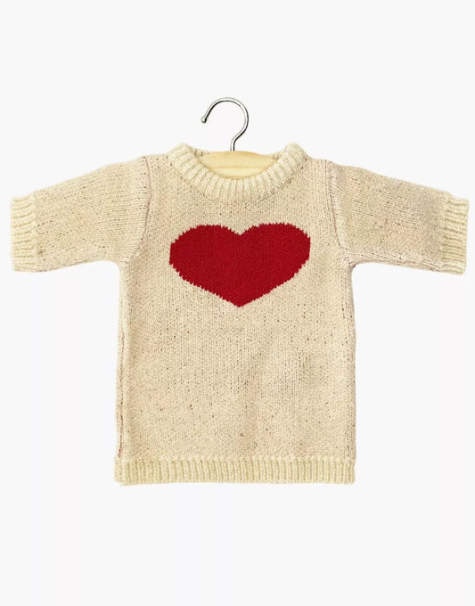 Robe coeur Léna en tricot pour poupée