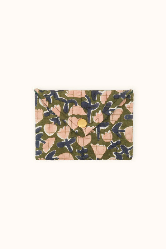 Petite pochette enveloppe Ravi tulipe kaki