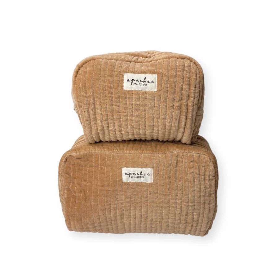 Grande trousse de toilette Gaya Velours Caramel