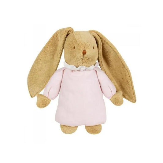 Lapin musical 25 cm lin rose clair