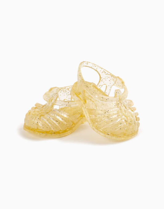 Sandales méduses “Sun” pour poupée Gordis doré pailleté