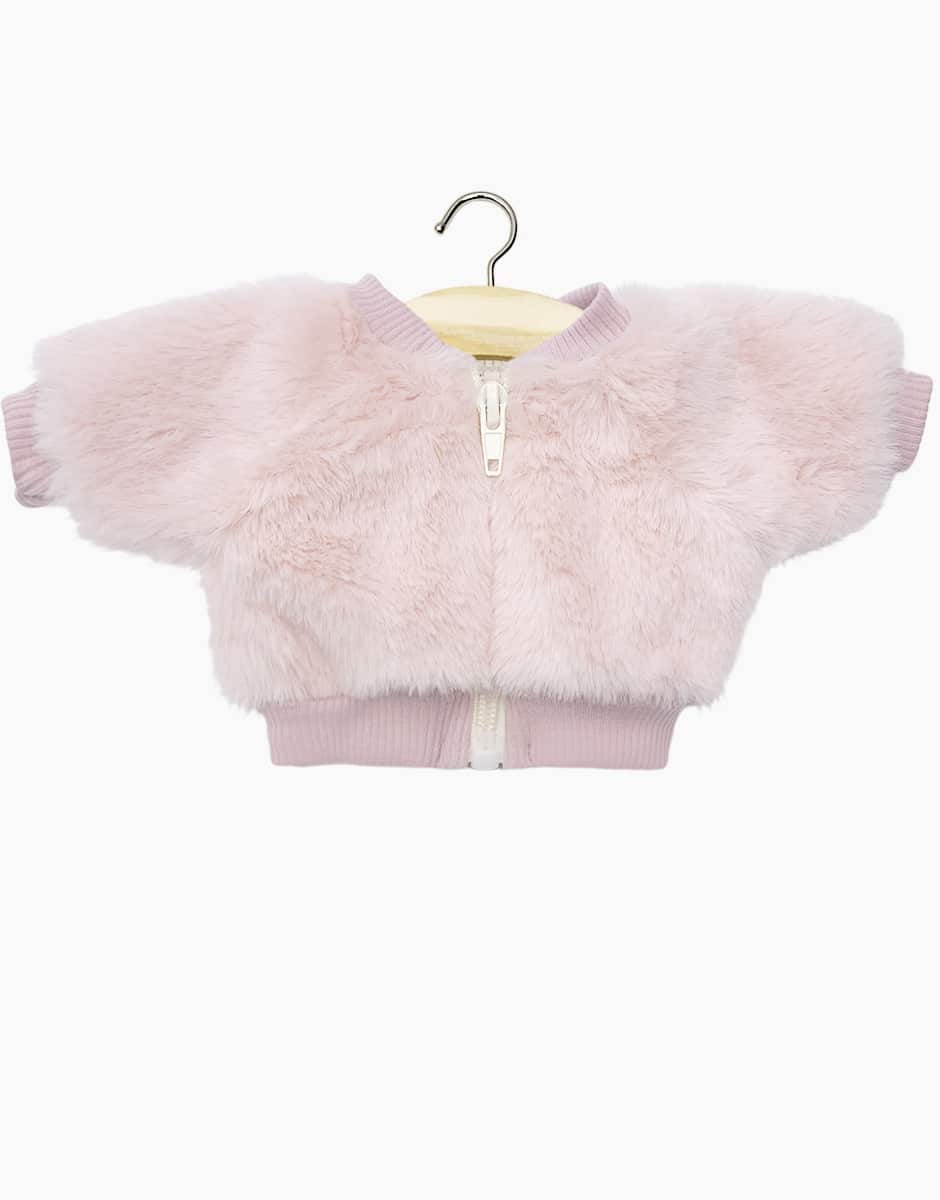 Blouson Louison en fausse fourrure rose