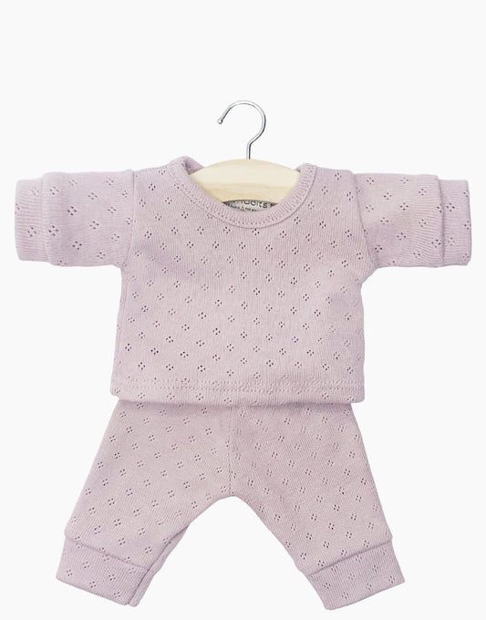 Babies - Pyjama Morgan en coton pointillé rose orchidée
