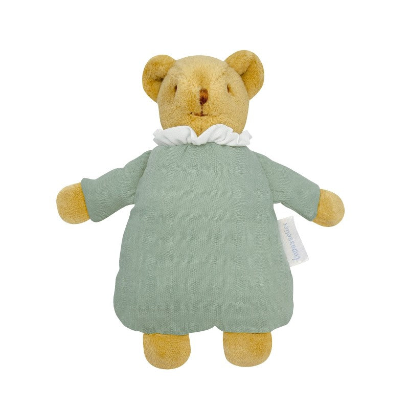 Doudou hochet ours nid d'ange vert celadon 20 cm