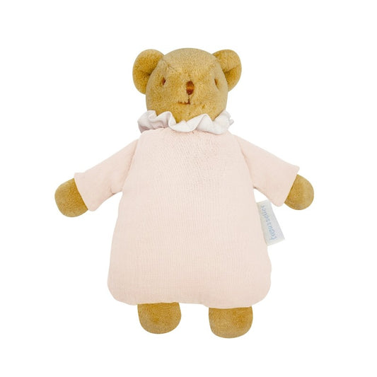 Doudou hochet ours nid d'ange rose poudré 20 cm