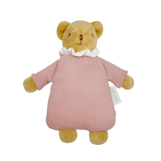 Doudou hochet ours nid d'ange vieux rose 20 cm