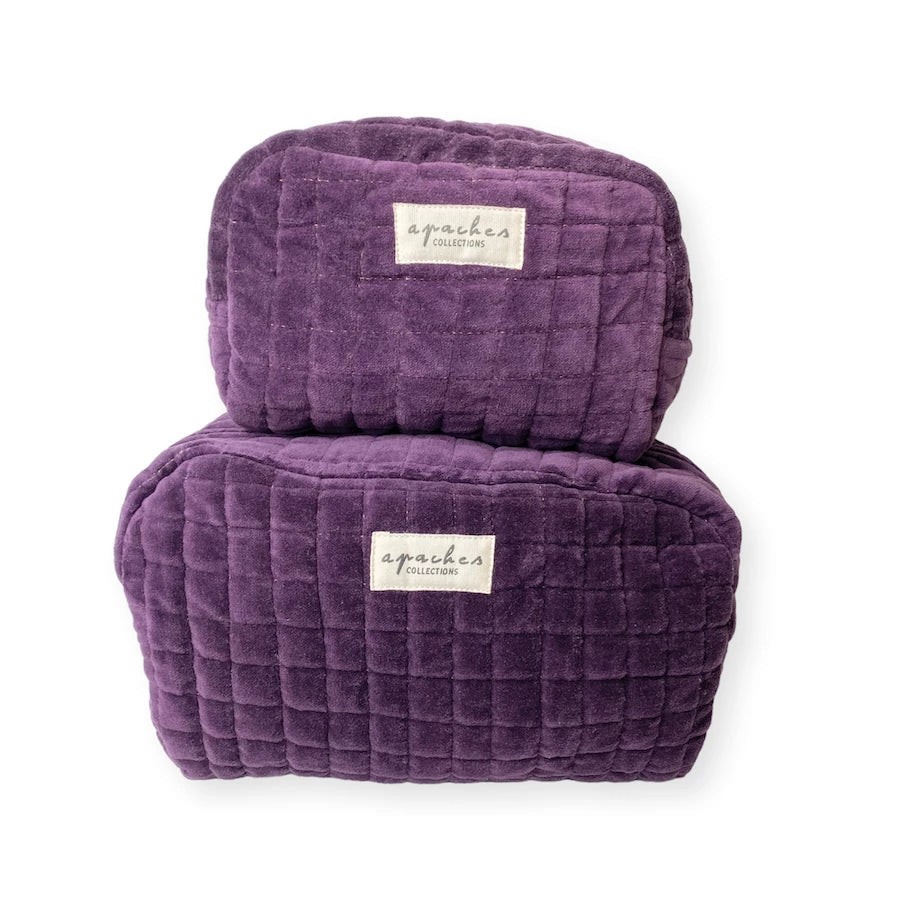 Petite trousse de toilette Gaya Velours Prune