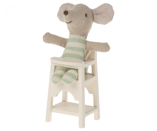 Chaise haute pour bébé souris off white