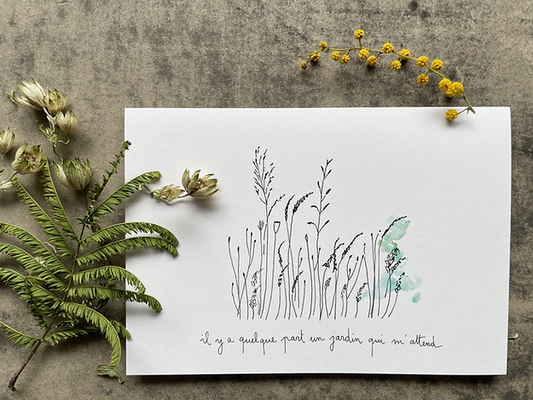 Carte postale 'Un jardin' - Papillonnage