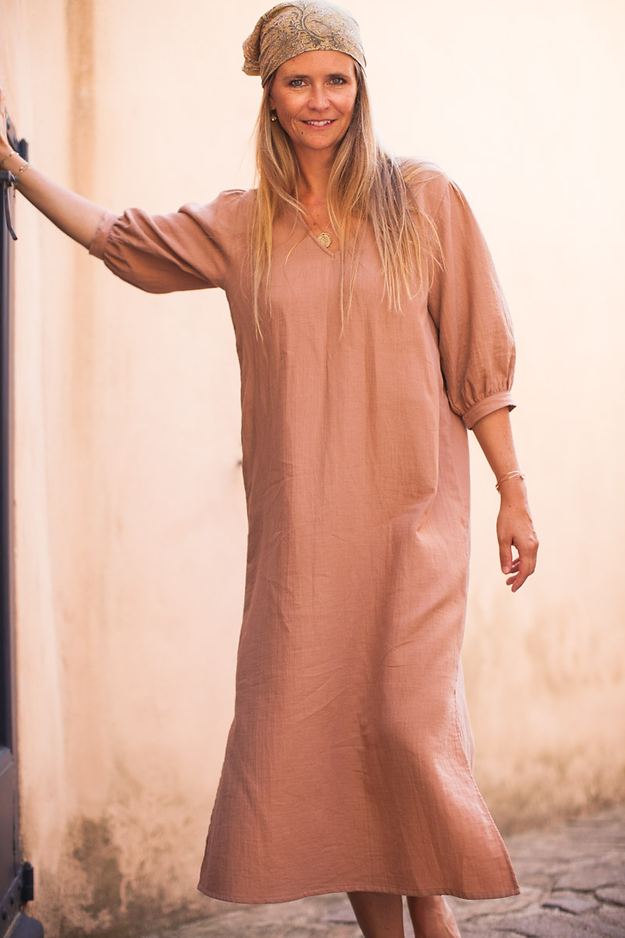 Robe Tilda rose sienne