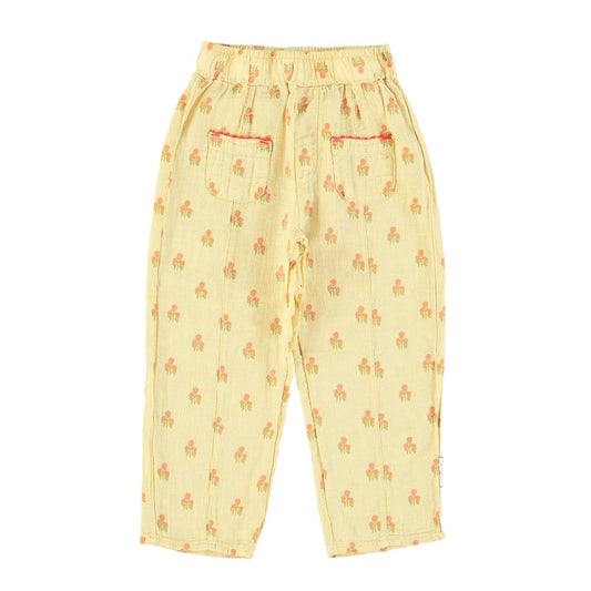 Pantalon jaune à fleurs