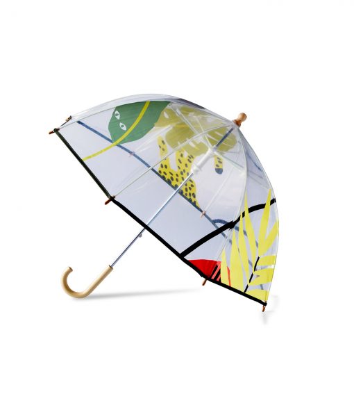 Parapluie enfant transparent, cloche motifs jungle – AREVIK