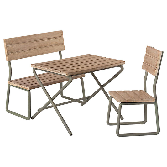 Ensemble de jardin, Table, chaise et banc - Maileg