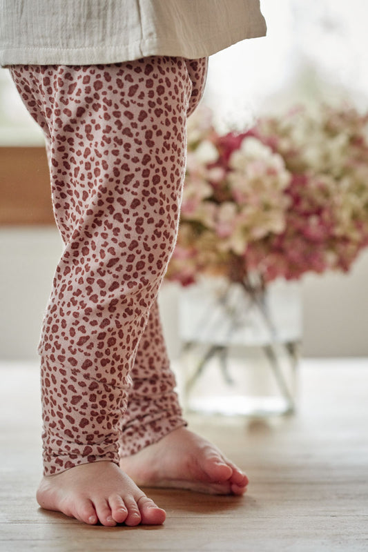Legging Mikky leopard rose
