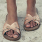 Sandales slide rose gold