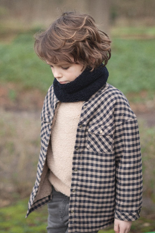 Snood fausse fourrure navy